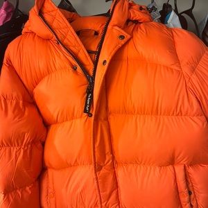 Aritzia TNA super puff orange puffer jacket